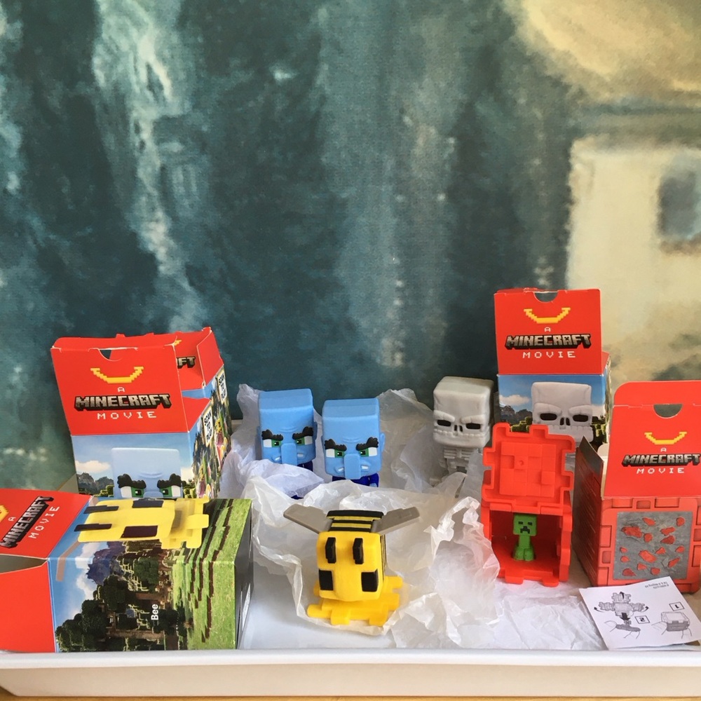 2025 Minecraft Movie McDonald’s Kids Happy Meal Toys - Skeleton, Bee, Evoker X 2